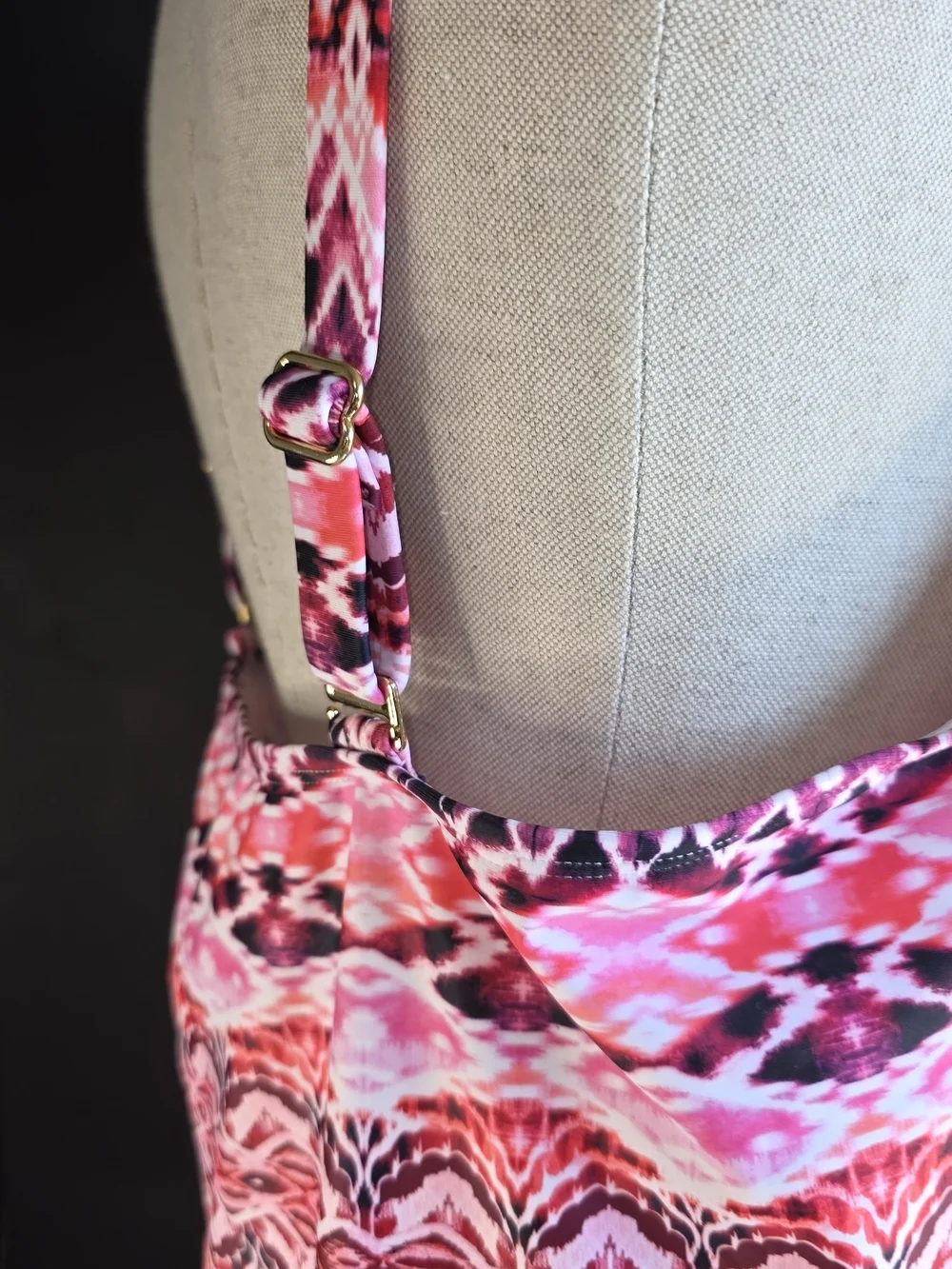 Sonnet Shores Floral Groove V-Neck Pink Geometric Swim Tank Top Tankini 24W